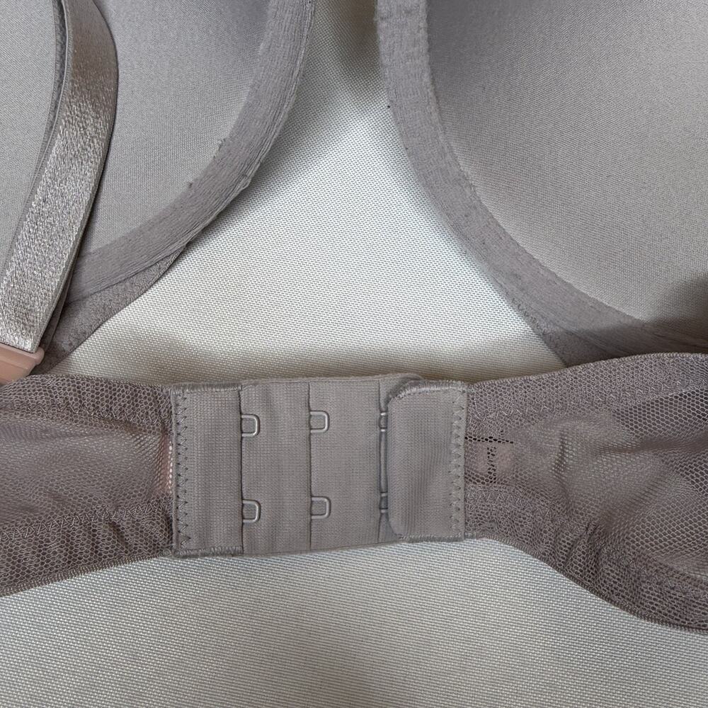 Victoria Secret Push-Up Lace Bra Size 34DDD Lavender Gray Mesh Sides Straps - Picture 8 of 12